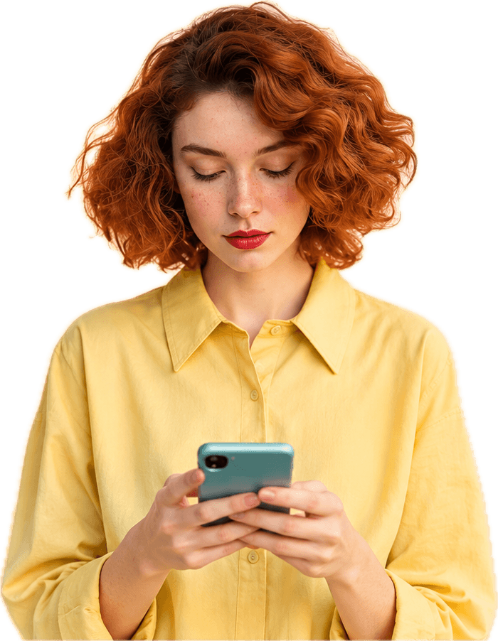 A person chatting with support on their phone